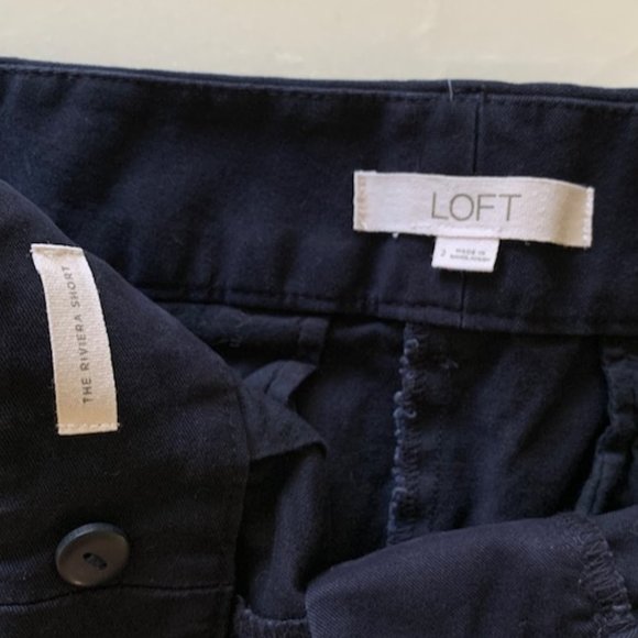 LOFT Riviera Chino Shorts - Navy & Green - Sz 2 - Picture 4 of 6
